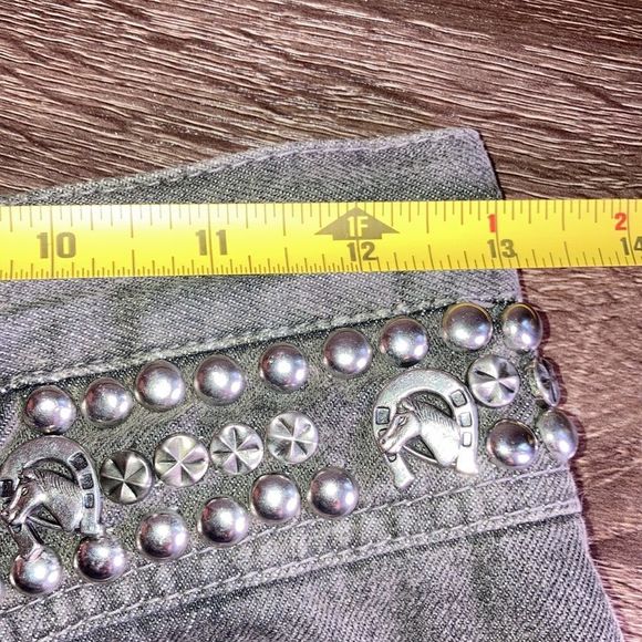 Vintage 1980’s Della-Sport Western Black gray Mom Bareback Jeans 8x30 - Picture 7 of 15